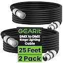 GEARit DMX Cables 25FT 2-Pack 3-Pin Male to Female for DJs and Live Events