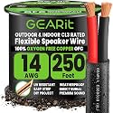 GEARit Speaker Wire 14 Gauge Black Wire 250 ft UL CL3 Rated Copper Wire
