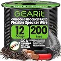 GEARit Outdoor Speaker Wire 12 Gauge 200FT,in Wall Speaker Wire CL3 Rated