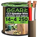 GEARit 14/4 Direct Burial Speaker Wire 250 ft Outdoor Speaker Wire UL CL3