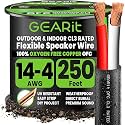 GEARit 14/4 Direct Burial Speaker Wire 250 ft Outdoor Speaker Wire UL CL3