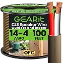 GEARit Outdoor Speaker Wire 100 ft 14/4 Direct Burial Speaker Wire UL CL3