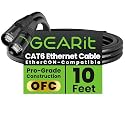 GEARit Shielded CAT6 Ethercon Cable 10ft Black EtherCON-Compatible