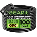 GEARit Shielded CAT6 Ethercon Cable 100ft Black EtherCON-Compatible