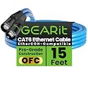 GEARit Shielded CAT6 Ethercon Cable 15ft Blue EtherCON-Compatible