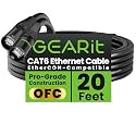 GEARit Shielded CAT6 Ethercon Cable 20ft Black EtherCON-Compatible