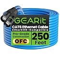 GEARit Shielded CAT6 Ethercon Cable 250ft Blue EtherCON-Compatible