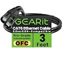 GEARit Shielded CAT6 Ethercon Cable 3ft Black EtherCON-Compatible