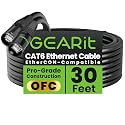 GEARit Shielded CAT6 Ethercon Cable 30ft Black EtherCON-Compatible