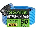 GEARit Shielded CAT6 Ethercon Cable 50ft Blue EtherCON-Compatible