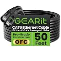 GEARit Shielded CAT6 Ethercon Cable 50ft Black EtherCON-Compatible
