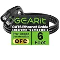 GEARit Shielded CAT6 Ethercon Cable (6 Feet) Professional Audio &amp; Lighting RJ45 EtherCON-Compatible Cable for Studio, Stage, Concerts - 6ft Black