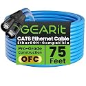 GEARit Shielded CAT6 Ethercon Cable 75ft Blue EtherCON-Compatible