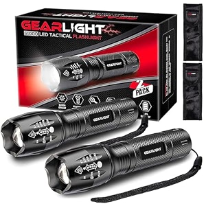 gearlight led flashlight high lumens - super bright powerful mid-size tactical flashlight for campingoutdoor activity amp emergency use