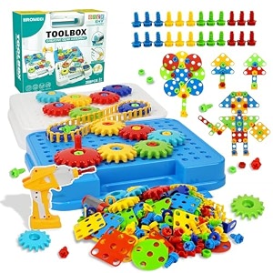 gears toys for kids ages 4-8 stem educational construction toys super building toy set for boys and girls engineering building blocks creative learning toy set