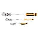 GEARWRENCH 3 Pc 1/4", 3/8" & 1/2" Dr 90T Locking Flex Ratchet Set | 81298T