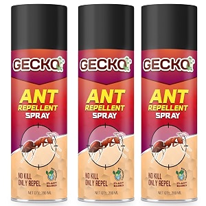 gecko ant repellent spray 200 ml  100 herbal anti ant spray for home and kitchen baby-safe pet-friendly red ants repellent red ant repellent spray for home office  pack of 3 - formulation 30 x
