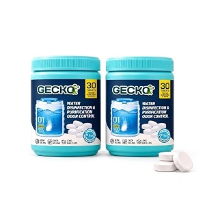 gecko chlorine water purification tablets for 1000 litre tank  5g  60pc