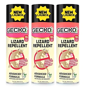 gecko india39s first aerosol based lizard spray herbal lizard repellent spray  food grade plant based eco-friendly amp biodegradable  irritant amp chemical-free  pack of 3 220ml 60 days protection - formulation 30 x
