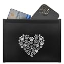 Gecko Travel Tech Faraday Bag Anti-Tracking GPS RFID Car Key Signal Blocker Wallet Shielding Pouch Protective Case for Cell Phone Car Key FOB, Data Privacy, Electronic Device Security (DOG HEART)