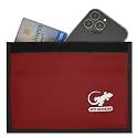 Gecko Travel Tech Faraday Bag Anti-Tracking GPS RFID Car Key Signal Blocker Wallet Shielding Pouch Protective Case for Cell Phone Car Key FOB, Data Privacy, Electronic Device Security (RED - NYLON)