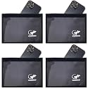 Gecko Travel Tech Faraday Bag Anti-Tracking GPS RFID Car Key Signal Blocker Wallet Shielding Pouch Protective Case for Cell Phone Car Key FOB, Data Privacy, Electronic Device Security (4 PACK - GRAY)