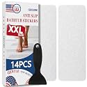 Gecork 28PCS XXL Strips Anti-Slip Shower Stickers with Scraper, Clear