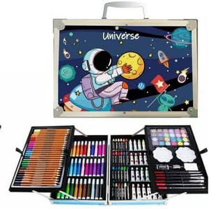 geek arts 145pc deluxe art and craft kit suitcase unicorn theme for girlsboyskids