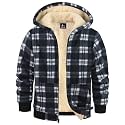 GEEK LIGHTING Boys Girls Flannel Fleece Jackets Sherpa Lined Hoodies