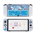 GeekShare Protective Case Slim Cover Case Compatible with Switch OLED Console and Game Console, Shock-Absorption and Anti-Scratch Cover Skin for Switch OLED 2021- Shark Party (Clear)