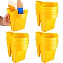 Geelin 12 Pieces Paint Cup Holds 17 oz of Stain, Paint Pail Varnish Bucket Container with Brush Holder and Easy Pour Mixing Cup Container for Trim Work, Touch-ups (Yellow)