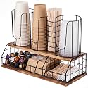 Geelin 18oz Adjustable Coffee Cup Dispenser with Wooden Base