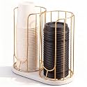 Geelin 18oz Adjustable Coffee Cup Dispenser with Wooden Base