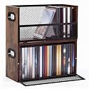 Geelin 2 Pack Stackable DVD Storage Rack, CD/DVD Storage Organizers