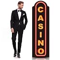 Geelin 6ft Casino Night Vegas Party Decoration Casino Cardboard Cutout Stand-up Life Size Large Column Freestanding Photo Prop Sign for Poker Night Game Parties Decoration