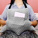 Geelin Hysterectomy Recovery Pillow with 2 Pocket for Abdominal Surgery, Hysterectomy Recovery Must Haves Essentials Abdominal Pillow Post Surgery Gifts for Women(Gray)