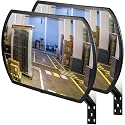 Geetery 1 Piece 36" x 24" Garage Convex Security Mirror Outdoor Indoor Round Rectangular Acrylic Traffic Corner Mirror Blindspot for Wall Parking with Protective Film for Driveway