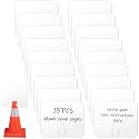 Geetery 18 Pcs Blank Traffic Cone Signs, 10.4"x12.6" Write-on Sign, White