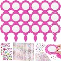 Geetery 20 Pcs Unbreakable Kids Mirror DIY Decorate Your Own Princess Mirror Mermaid Foam Small Crafts Princess Party Decorations(Pink)