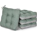 Geetery 4 Pack Chair Cushions, 16" x 15",Basil Green,Solid Color