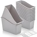 Geetery 6 Pcs Plastic Book Bins for