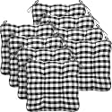 Geetery 8 Pack Chair Cushions, 16" x 15",Black and White,Plaid
