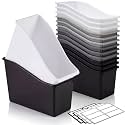 Geetery Plastic Book Bins for Classroom, 12 Pcs, Simple Color