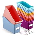 Geetery Plastic Book Bins for Classroom, 50 Pcs, Wildflower Color