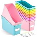Geetery Plastic Book Bins for Classroom, 6 Pcs, Pastel Color