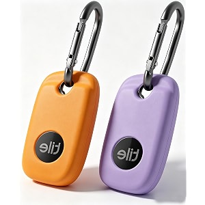 geiomoo silicone case for tile pro 2022 tracker soft flexible scratch resistant cover with carabiner 2 pack orangelilac