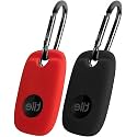 Geiomoo Silicone Case for Tile Pro 2022 Tracker, Soft Flexible Scratch Resistant Cover with Carabiner (2 Pack Red+Black)