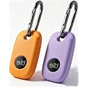 Geiomoo Silicone Case for Tile Pro 2022 Tracker, Soft Flexible Scratch Resistant Cover with Carabiner (2 Pack Orange+Lilac)