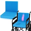 Geiserailie 2 Pcs 32 x 18 x 3 Inches Egg Foam Pad Cushions for Chair, Blue
