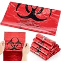 Geiserailie 200 Pcs 10 Roll Biohazard Waste Bags Red 3 Gallon, 14.5"x19"